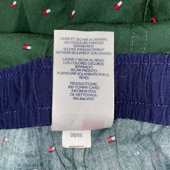 Tommy Hilfiger Men's Signature Logo Drawstring Elastic Waist Green Boxer Pants L - Picture 8 of 9